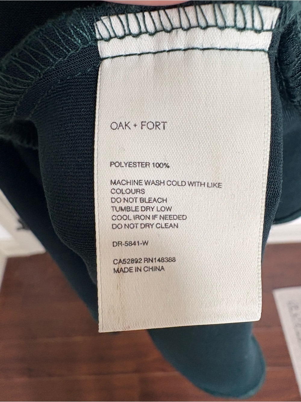 OAK + FORT Satin Slip Midi Dress in Emerald Green - Picture 5 of 7